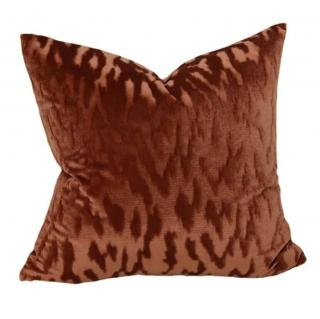 Wave Velvet Throw Pillow - Rustic